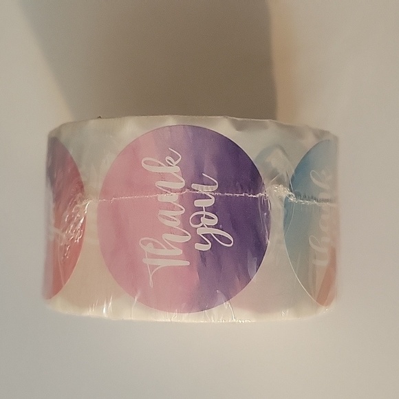 Multi colored Ombre' 1.5" Thank You Stickers - Picture 7 of 7